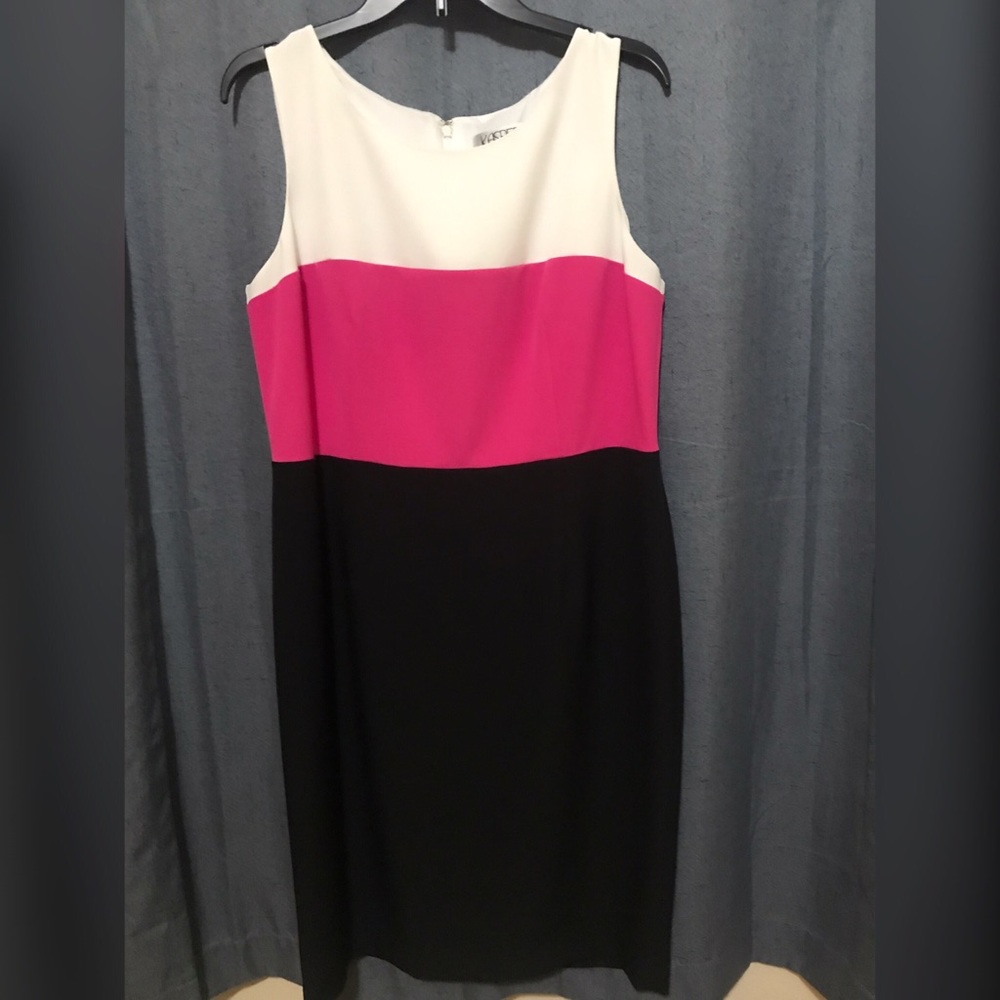 Kasper Pink Colorblock Sheath Dress